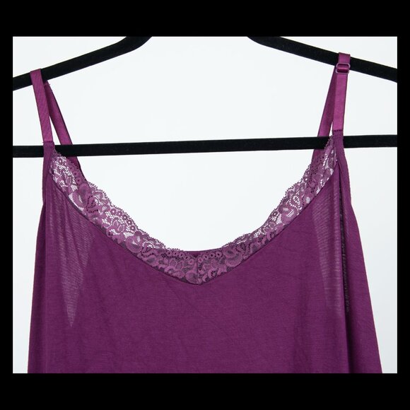 Lane Bryant Womens Purple Lace Trim Stretch Tank Top Sz 14/16 EUC - Picture 2 of 4